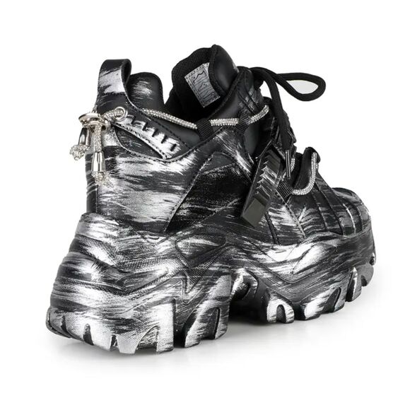 Anthony Wang Black Raver Hidden Wedge Women's Platform Sneakers - Picture 2 of 3